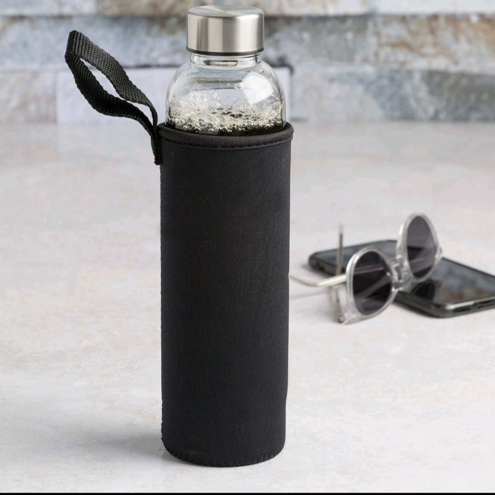 Primula Cold Brew Travel Bottle with Black Insulating Neoprene Sleeve 20oz NWOB